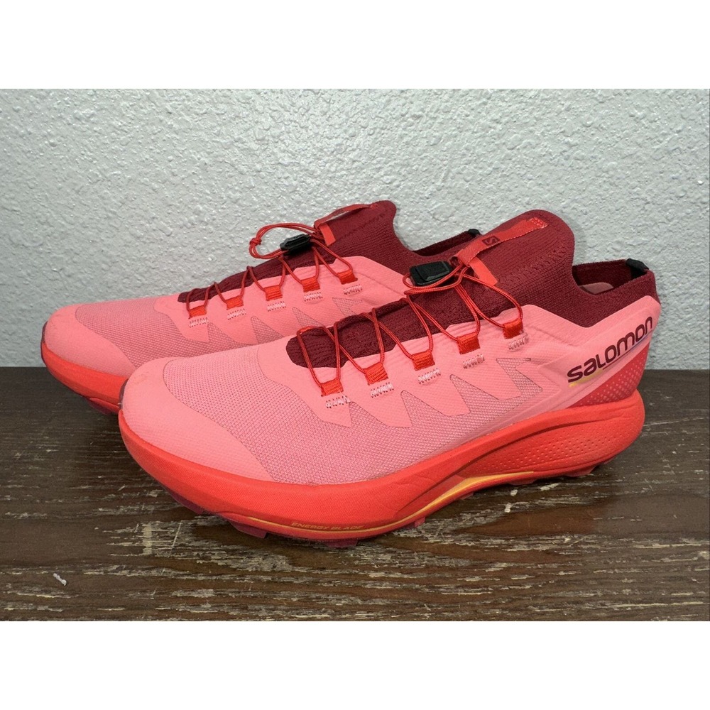 Salomon Pink and Red Athletic Shoes